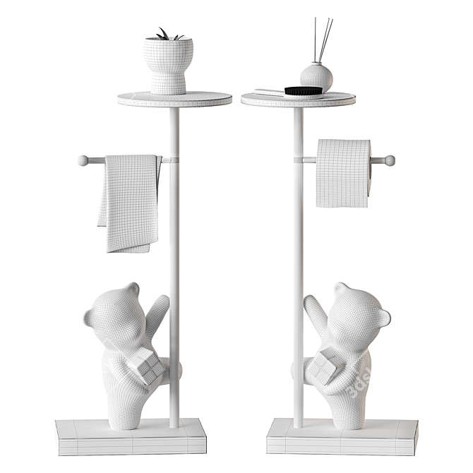 Bear Statue Bathroom Organizer Storage 3D model image 5