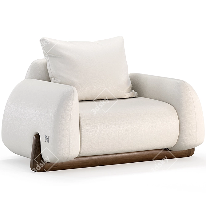 Natuzzi Mirai Chair, Modern Design 3D model image 2