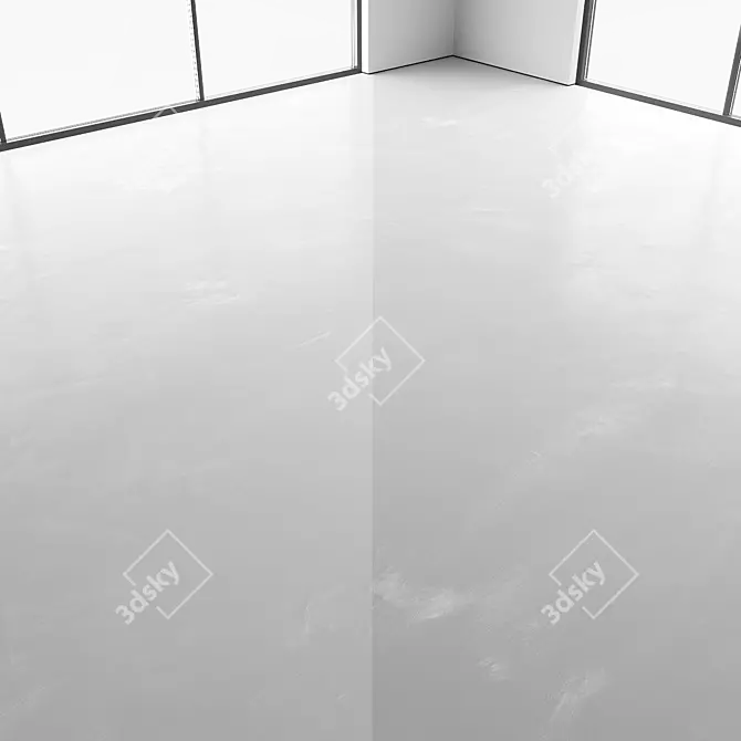 Seamless Resin Floor with White and Black Patterns 3D model image 2