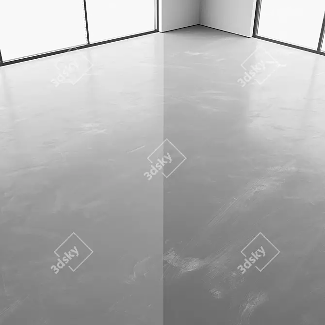 Seamless Resin Floor with White and Black Patterns 3D model image 3