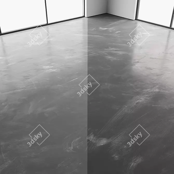 Seamless Resin Floor with White and Black Patterns 3D model image 4