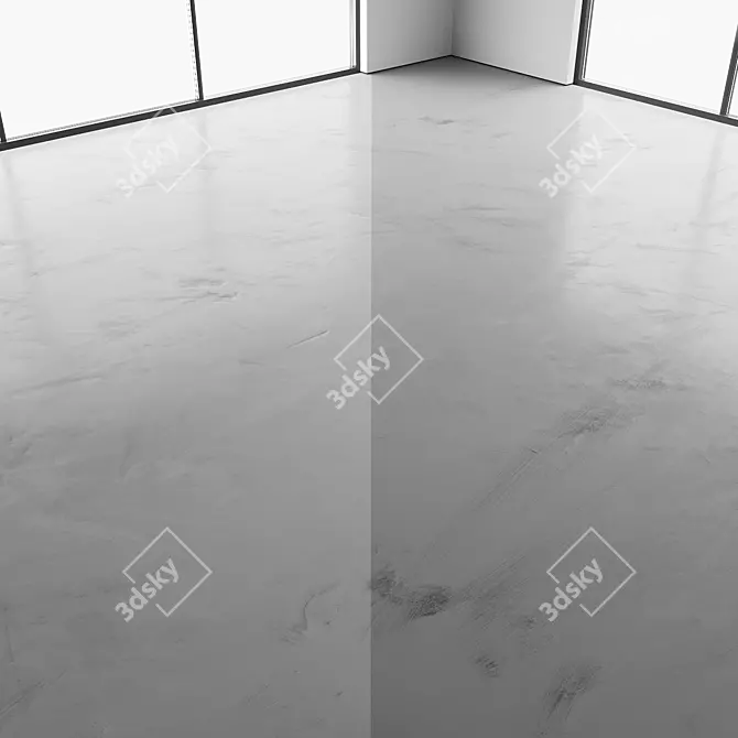 Seamless Resin Floor with White and Black Patterns 3D model image 6