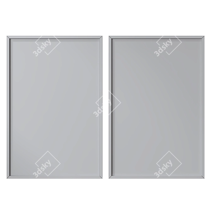 Modern Diptych Glass Wall Art 3D model image 2