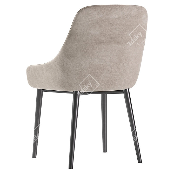 Acosta Grey Velvet Dining Chair 3D model image 6