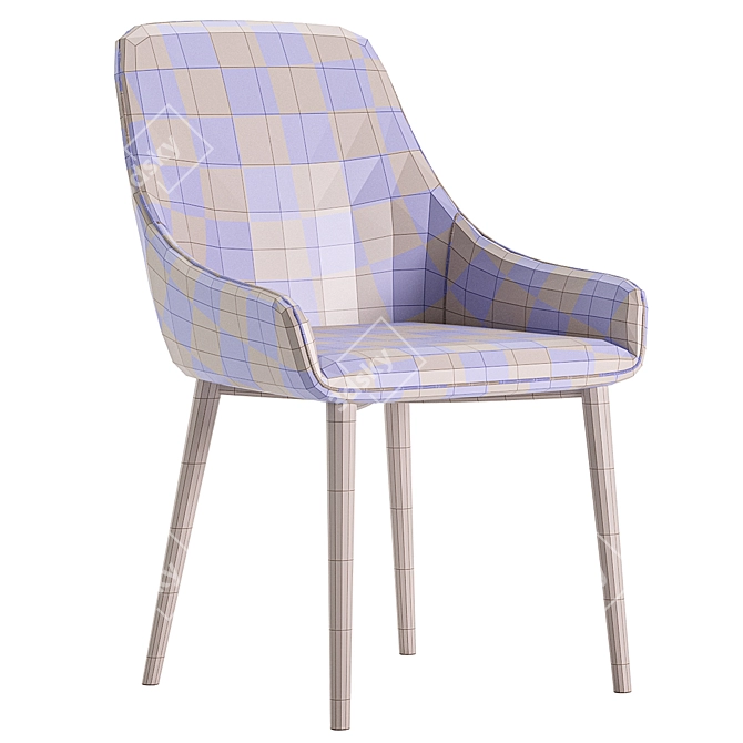 Acosta Grey Velvet Dining Chair 3D model image 7