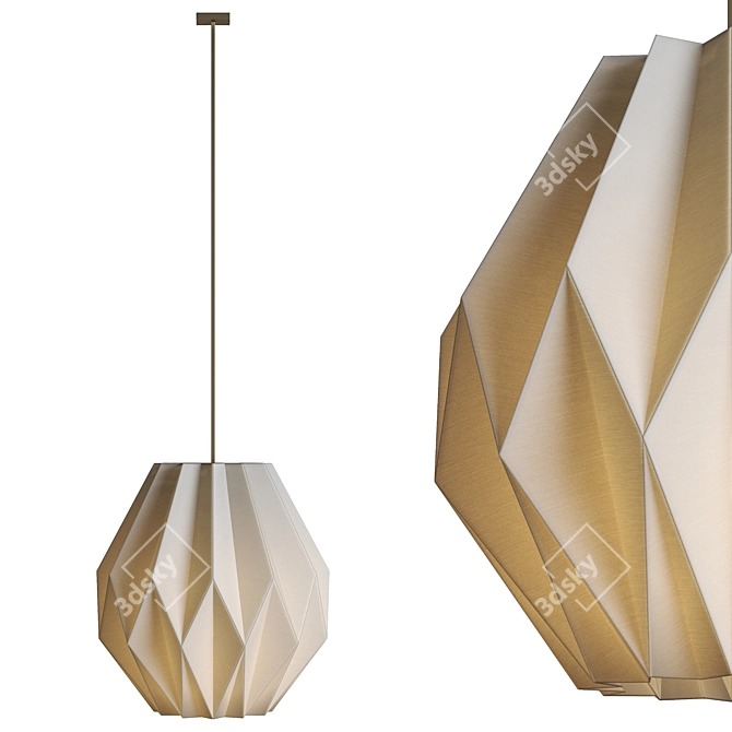 Origami Inspired Geometric Pendant Light 3D model image 3