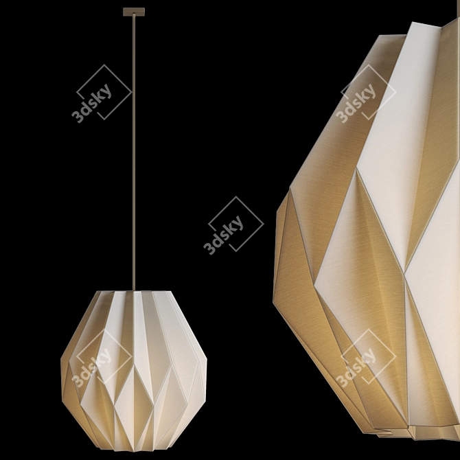 Origami Inspired Geometric Pendant Light 3D model image 6