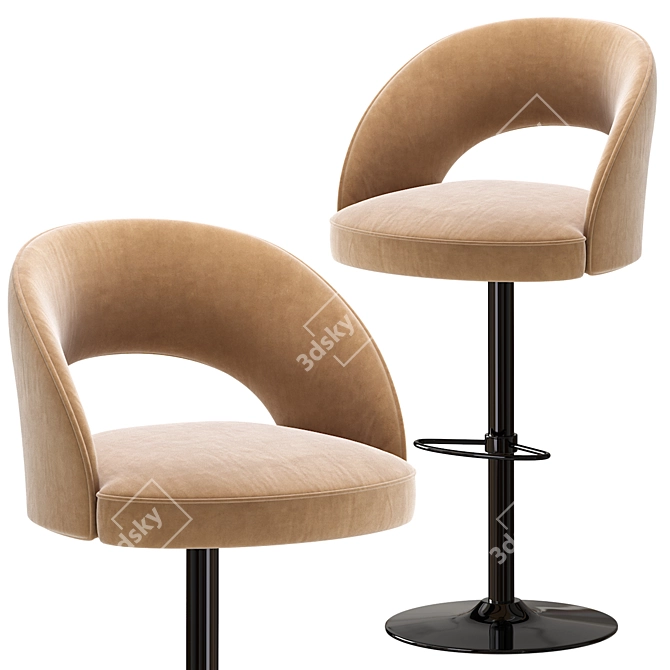 Premium Anchor Bar Stool Set 3D model image 4