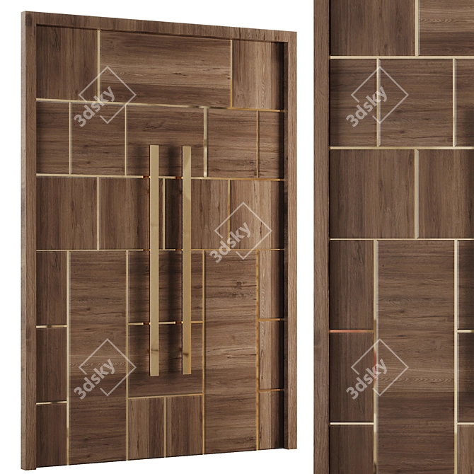 Modern Entry Door Set 2016 3D model image 1