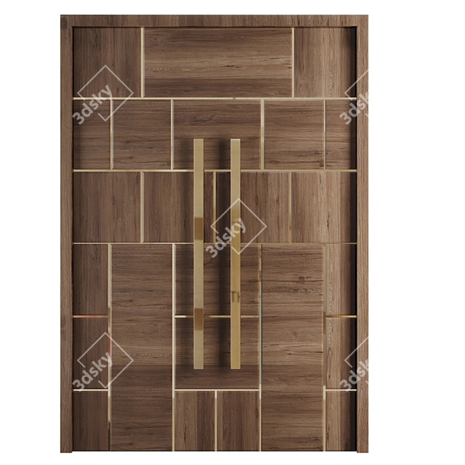 Modern Entry Door Set 2016 3D model image 2