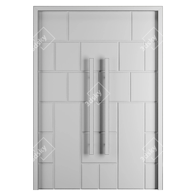 Modern Entry Door Set 2016 3D model image 3