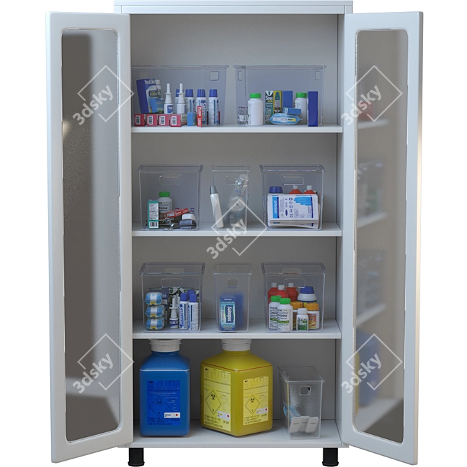 Medical Supply Storage Cabinet - Enhance Healthcare 3D model image 2