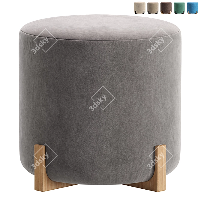 Elegant Manley Pouf for Home 3D model image 1