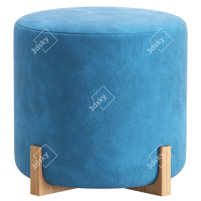 Elegant Manley Pouf for Home 3D model image 5