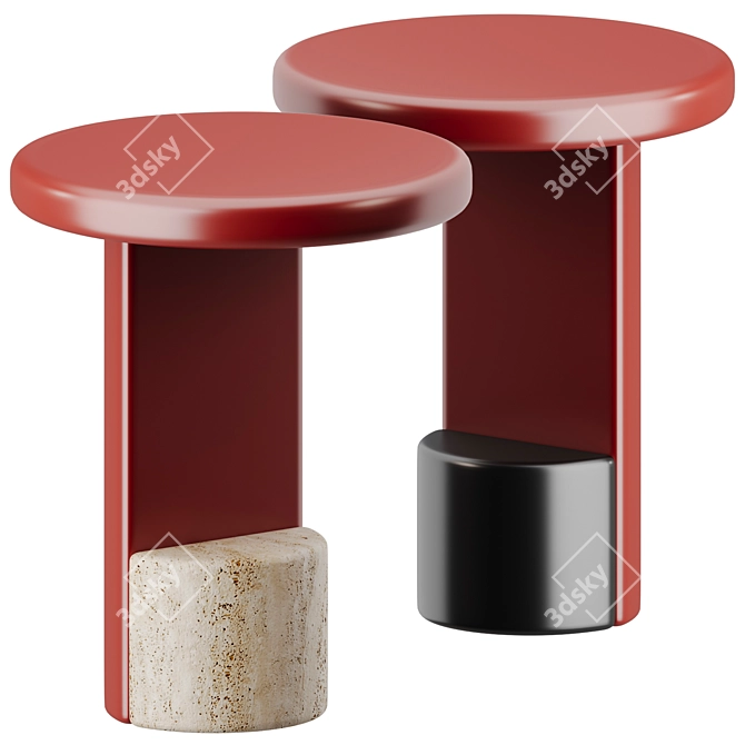 Elegant Carpanese Milestone Low Tables 3D model image 2