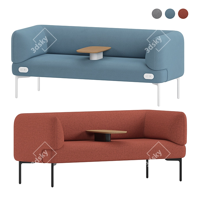 Cabana Sofa with Integrated Table 3D model image 1