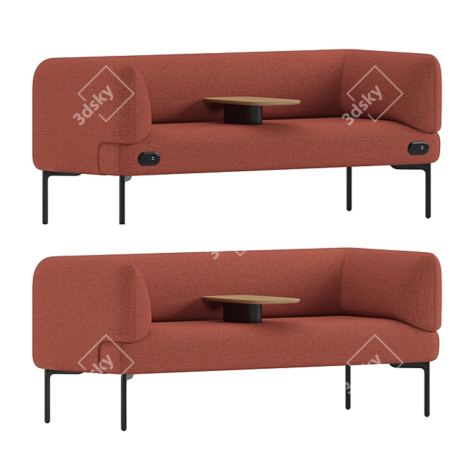 Cabana Sofa with Integrated Table 3D model image 6