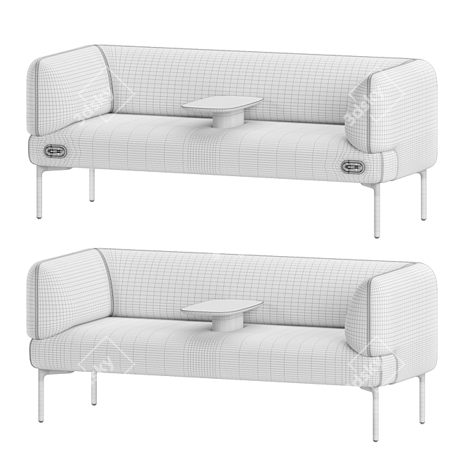 Cabana Sofa with Integrated Table 3D model image 7