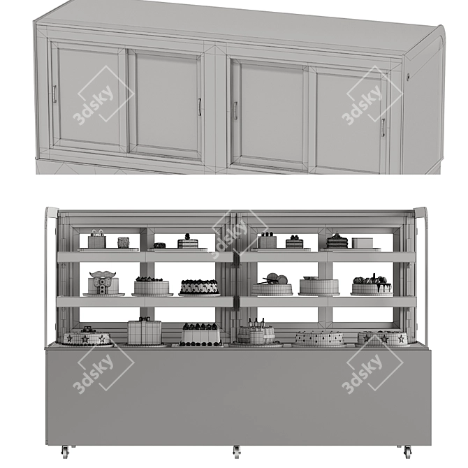 Fruit-Infused Pastry Refrigerator, 20 Cakes 3D model image 3