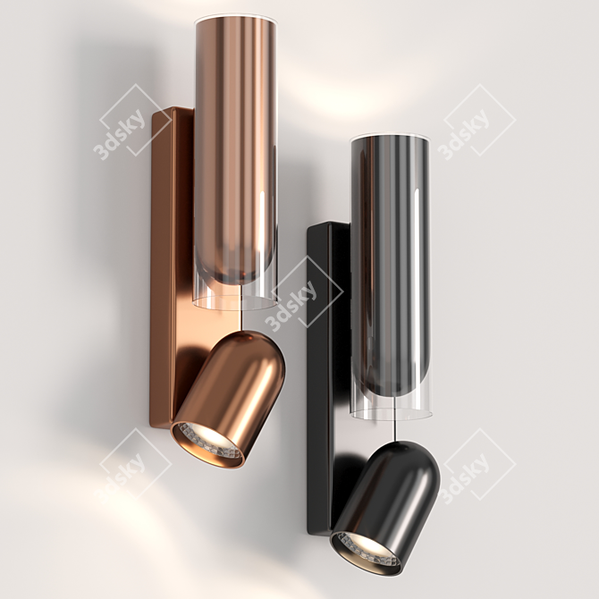 Metal Fix Copper Wall Lamp 3D model image 5