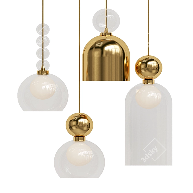 Elegant Meomiral Pendant Lighting 3D model image 1