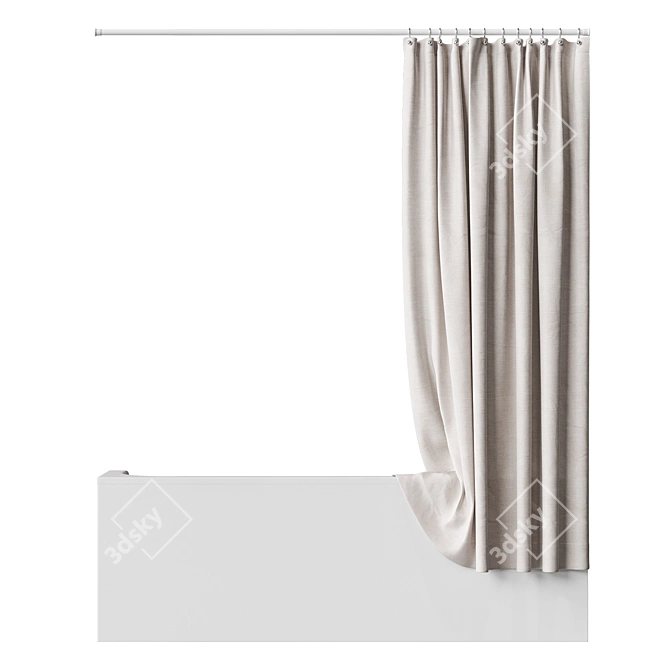 Decorative Fabric Shower Curtain Kit 3D model image 2