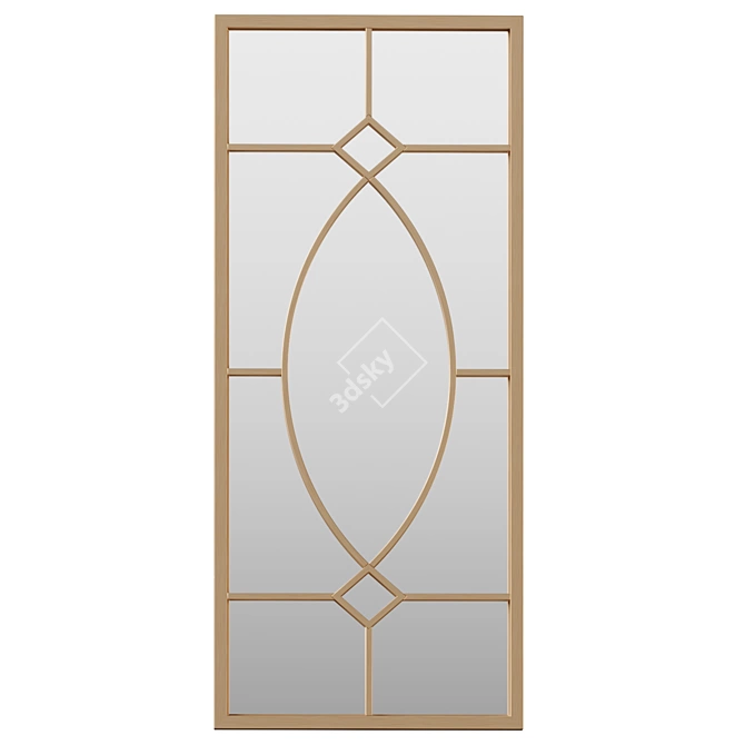 Metallic Geometric Wall Mirror 3D model image 1