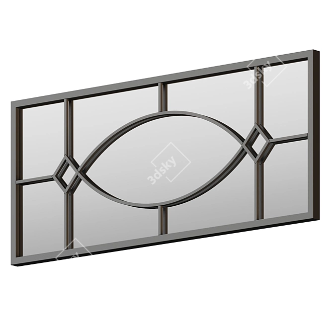 Metallic Geometric Wall Mirror 3D model image 2