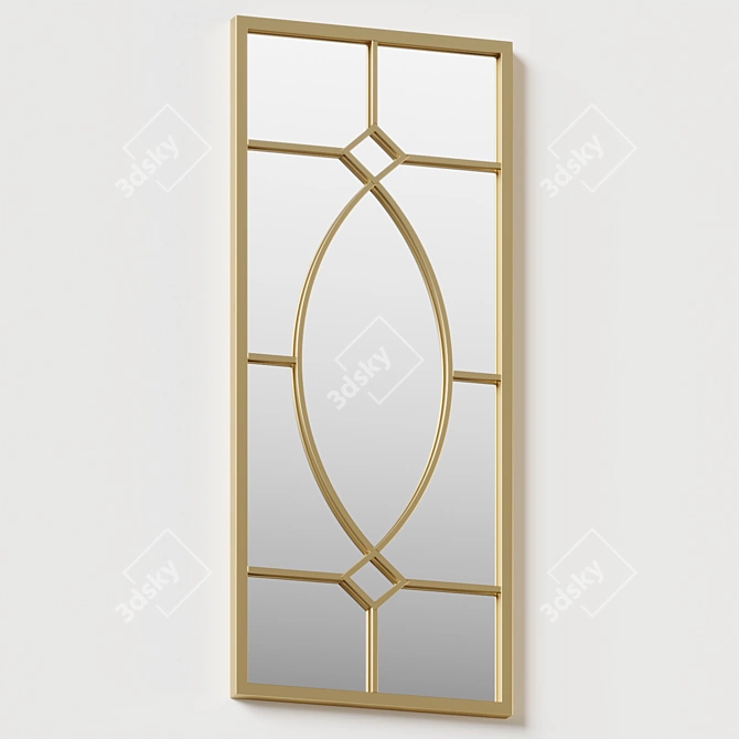 Metallic Geometric Wall Mirror 3D model image 3