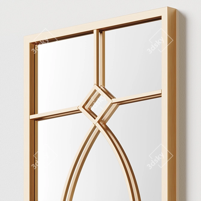 Metallic Geometric Wall Mirror 3D model image 4