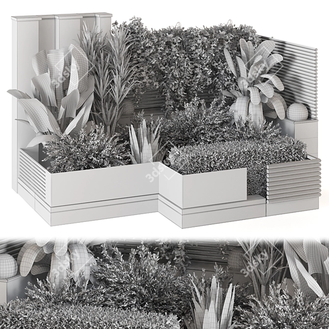 Modern Backyard Landscaping Set 3D model image 7