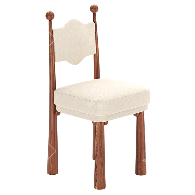 Mawu Oak Chair Set, Gonzalez 3D model image 2