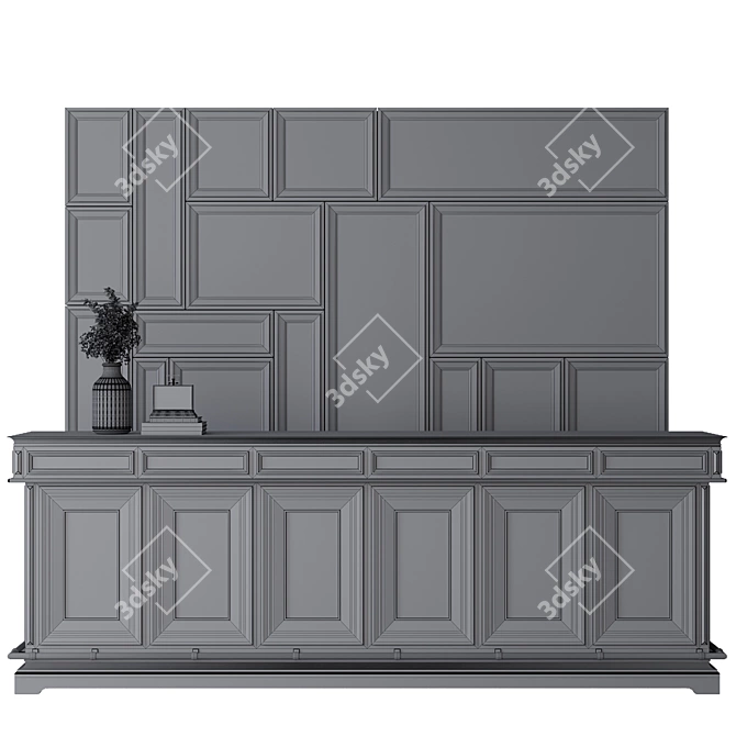 Modular Reception Desk 3D Model 3D model image 7