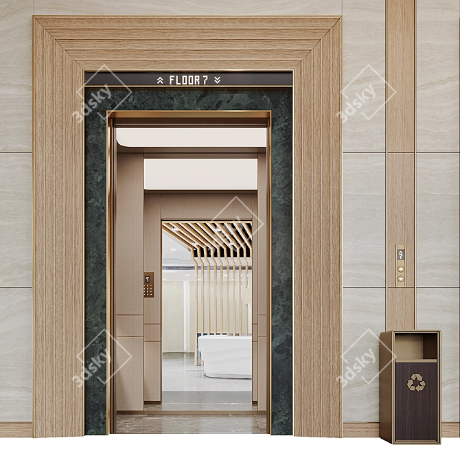  Modern Elevator Lobby Design Pack 3D model image 3