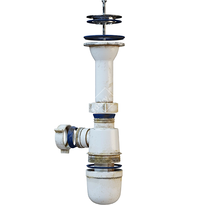 Vintage Sink Siphon Replica 3D model image 2