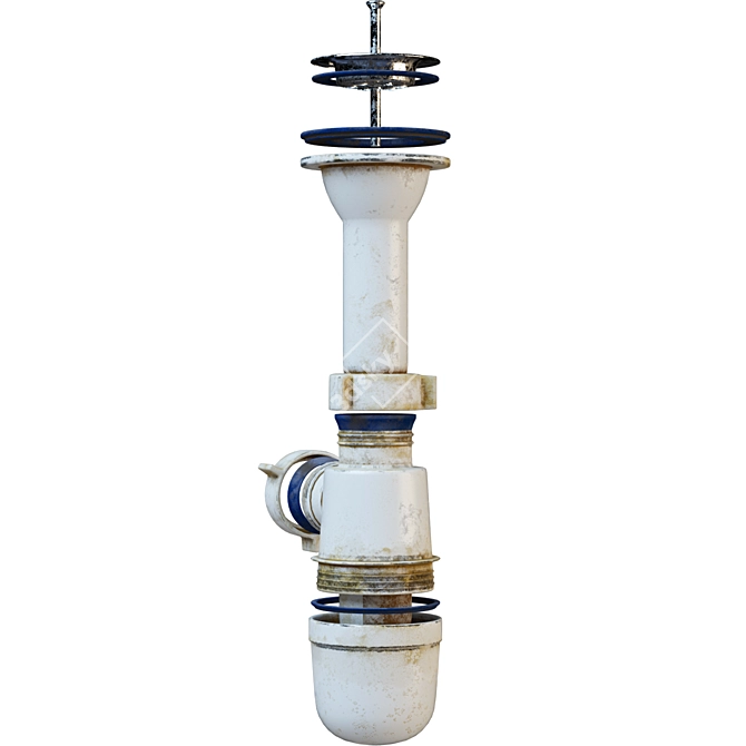 Vintage Sink Siphon Replica 3D model image 3