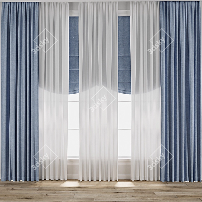 Texture-Enhanced 3D Curtain Model 3D model image 1