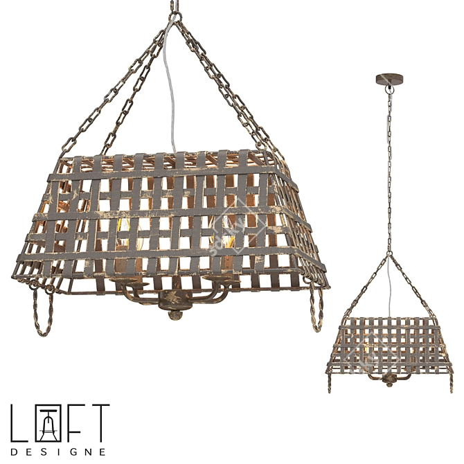 Modern Metal Hanging Pendant Light 3D model image 1