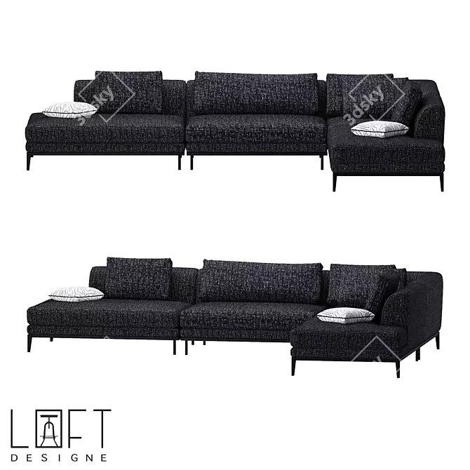 Industrial Style Sofa Collection 3D model image 1