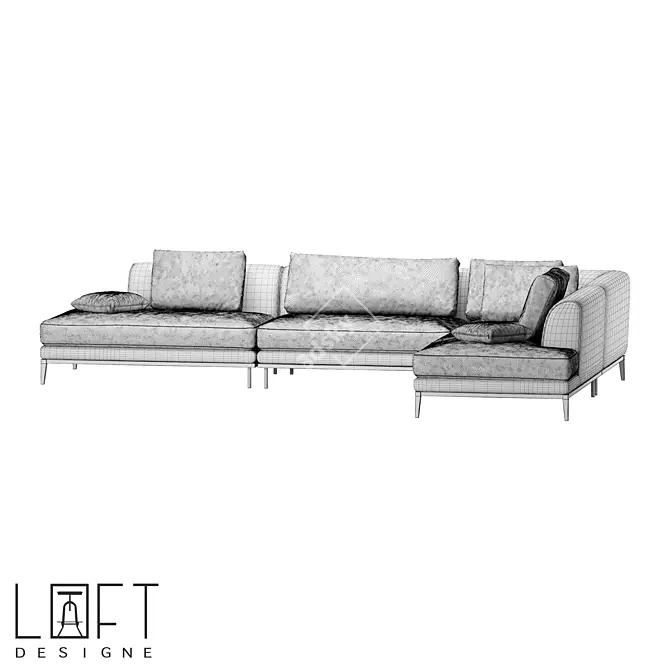 Industrial Style Sofa Collection 3D model image 2