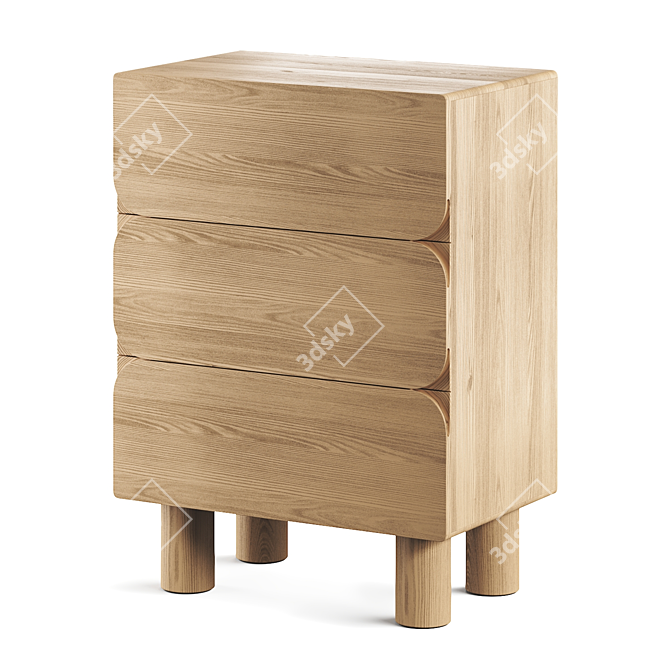 Oak Chest of Drawers: Modern, Versatile 3D model image 1