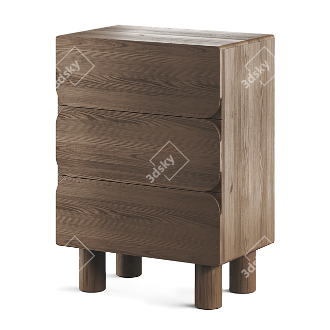 Oak Chest of Drawers: Modern, Versatile 3D model image 2