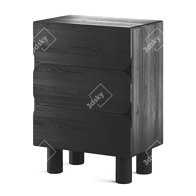 Oak Chest of Drawers: Modern, Versatile 3D model image 3