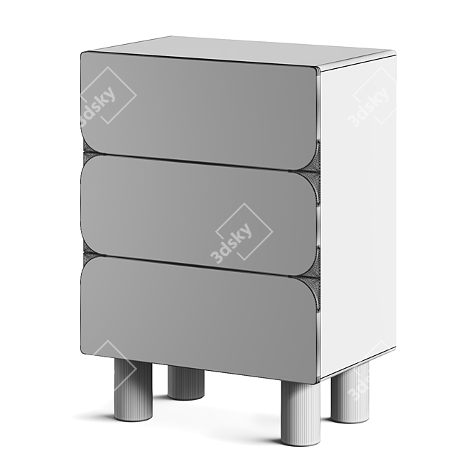 Oak Chest of Drawers: Modern, Versatile 3D model image 5