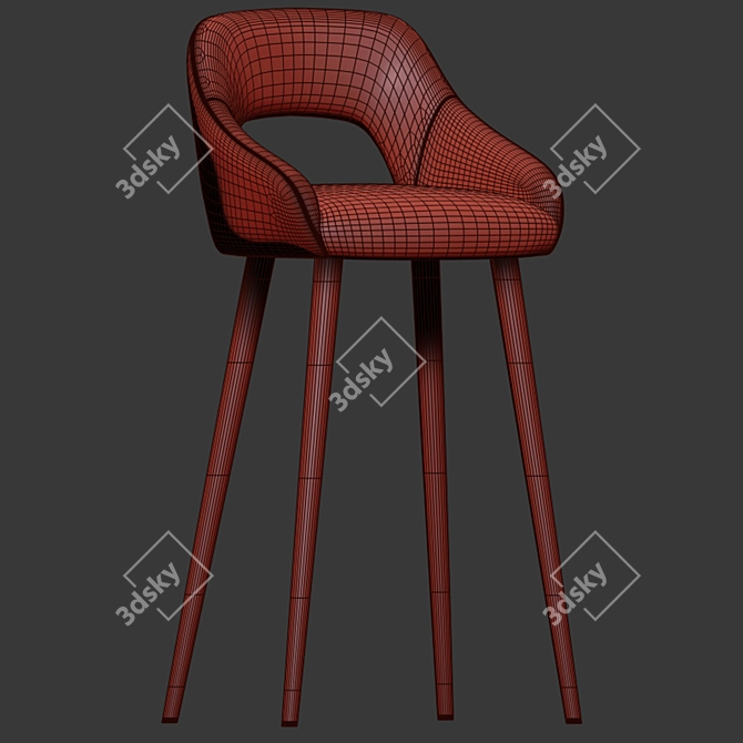 Stylish Lola Fabric Bar Stool 3D model image 3