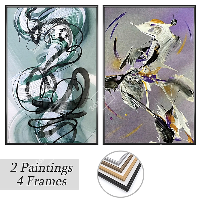 Artwork Set with Multiple Frames 3D model image 1