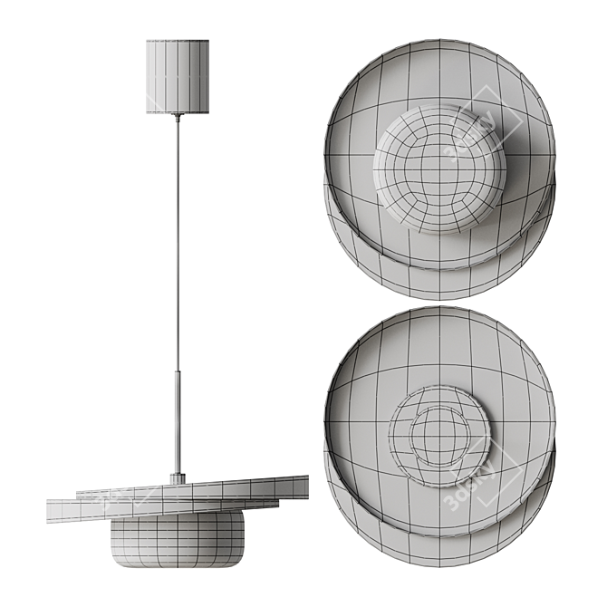 Asymmetric LED Pendant Lamp 3D model image 5