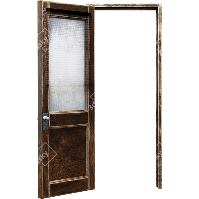 Charming Vintage Door 3D Model 3D model image 3