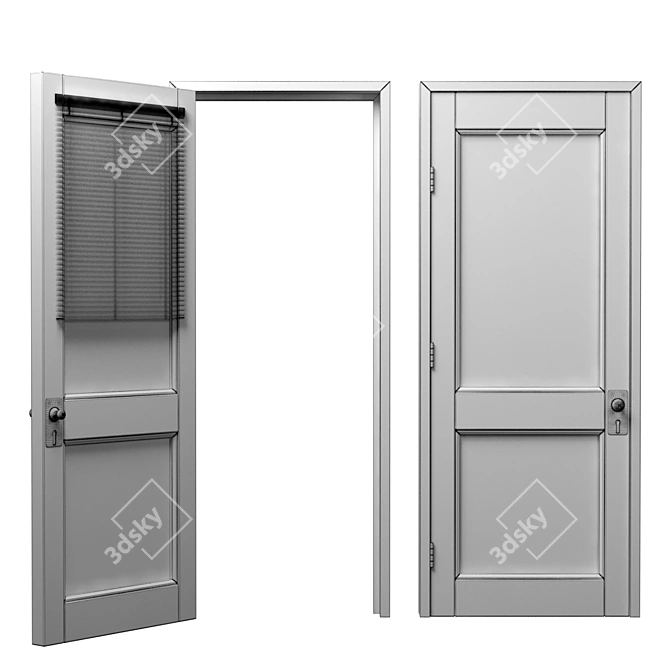 Charming Vintage Door 3D Model 3D model image 5