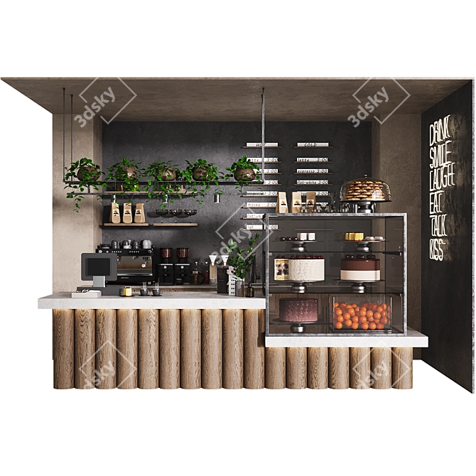 Modern Coffee Shop Setup 3D model image 1